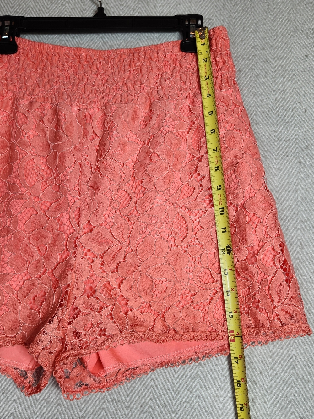 Lace Shorts Set Womens M Bell Sleeve Lace Top And Tank Under Coral - Picture 7 of 13